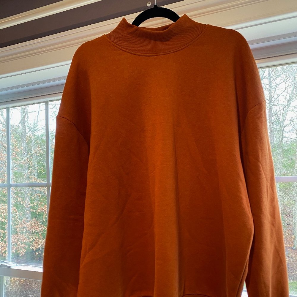 Burn Orange mock neck sweatshirt